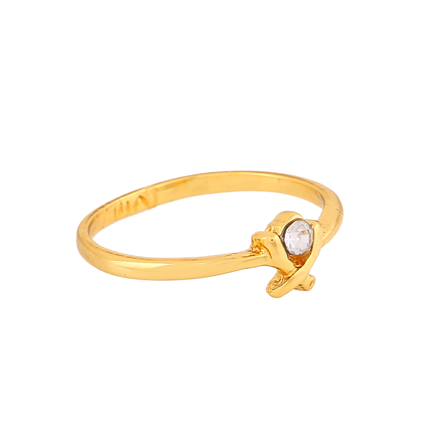 Estele Gold Plated Lovely Finger Ring with Crystals for Women