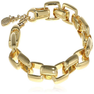 Estele Gold Plated Trendy Rectangle Link Bracelet for Women