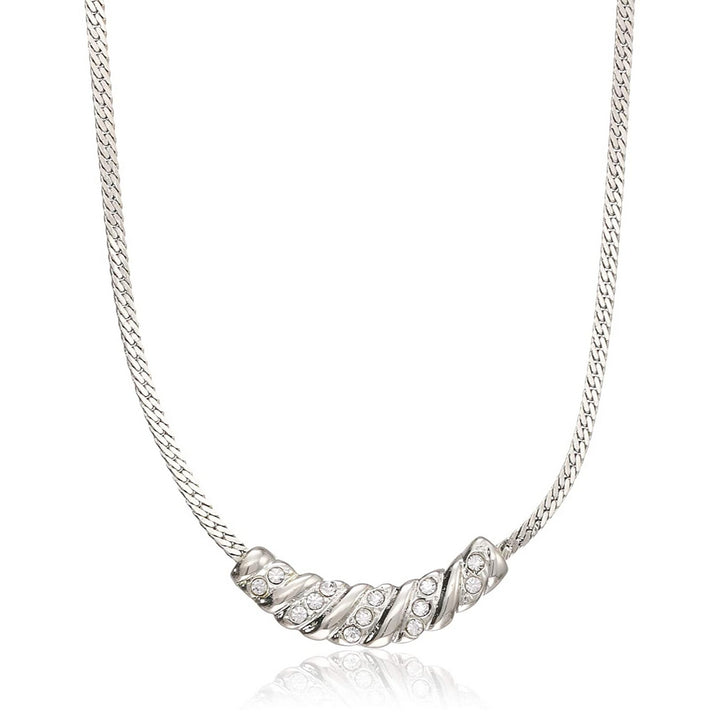 Estele Rhodium Plated chain with attached gold designer pendant for women