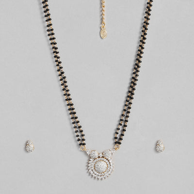 Estele Gold Plated CZ Circular Designer Mangalsutra Necklace Set for Women