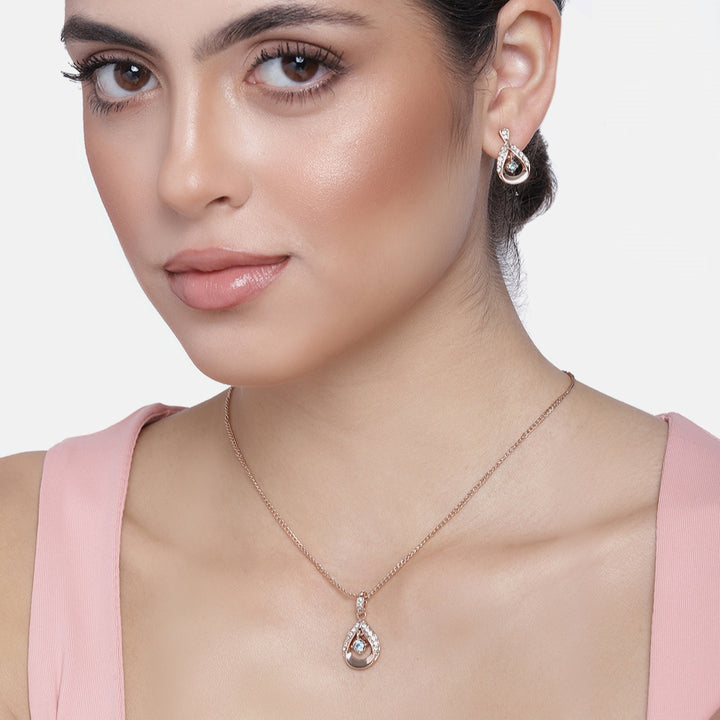 Rose Gold Pendant Chain Necklace For Girls And Women