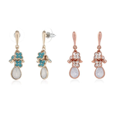 Estele Valentines Day Special Earrings For Gift Stud Earrings For Girls & Women(WHITE & BLUE)