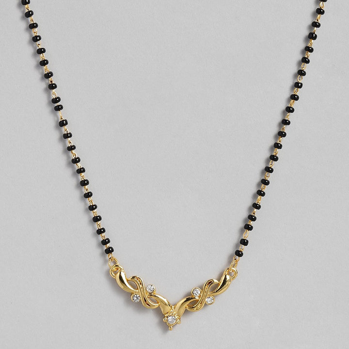 Estele Gold Plated Ravishing Mangalsutra Necklace with Austrian Crystals for Women