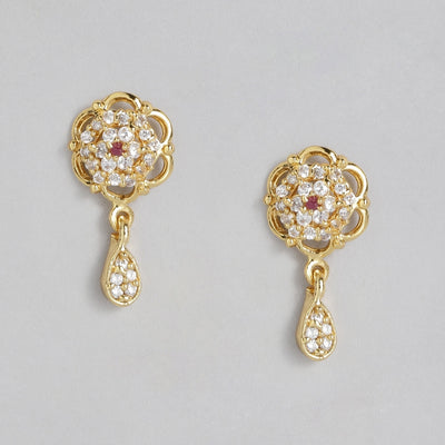Estele  Gold plated American Diamond Stud Earrings. for women