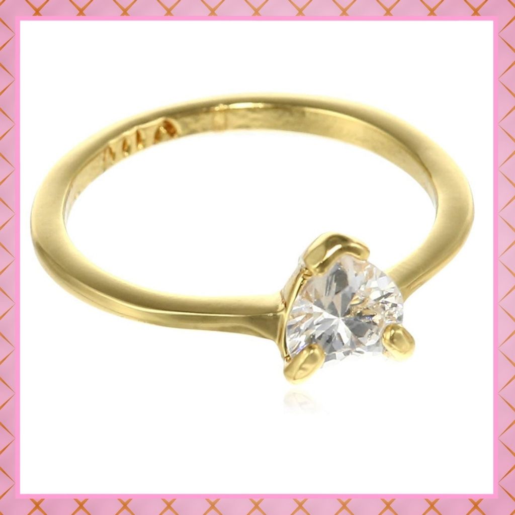 Estele simple gold plated ring with white stone for women (non adjustable)