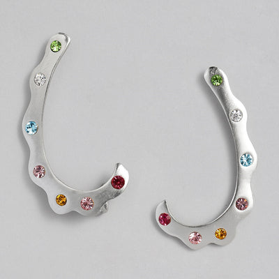 Estele Silver plated cuff type latest earrings for women