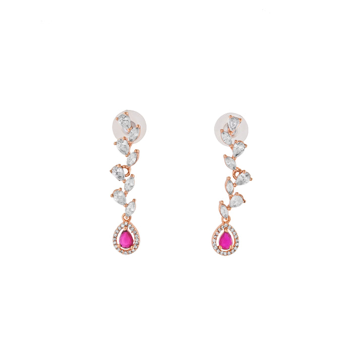 Estele Rose Gold Plated CZ Exquisite Earrings for Women