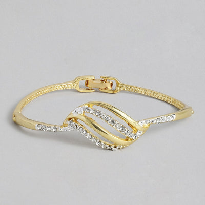 Estele Gold and Silver Plated Bow Wave Cuff Bracelet for women