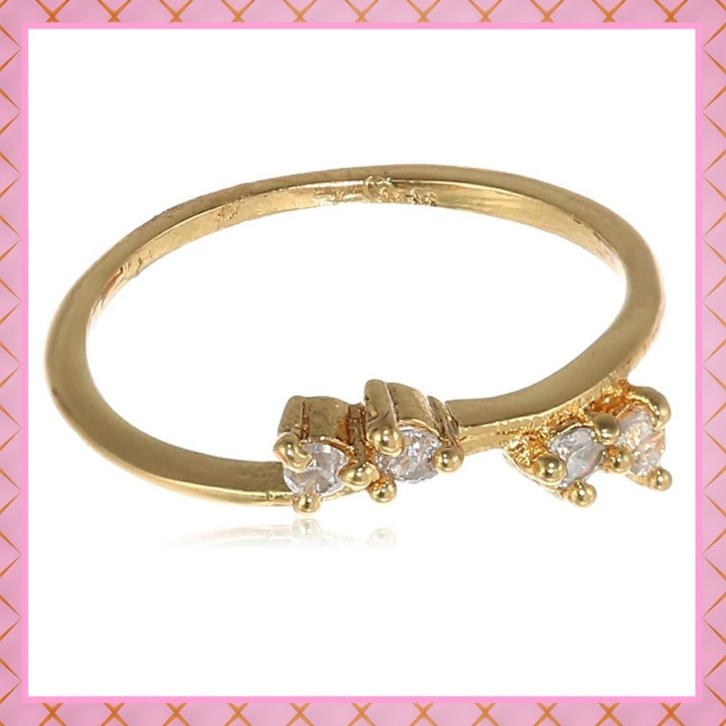 Estele gold plated studded with american diamonds ring for fashionable women(nonadjustable)