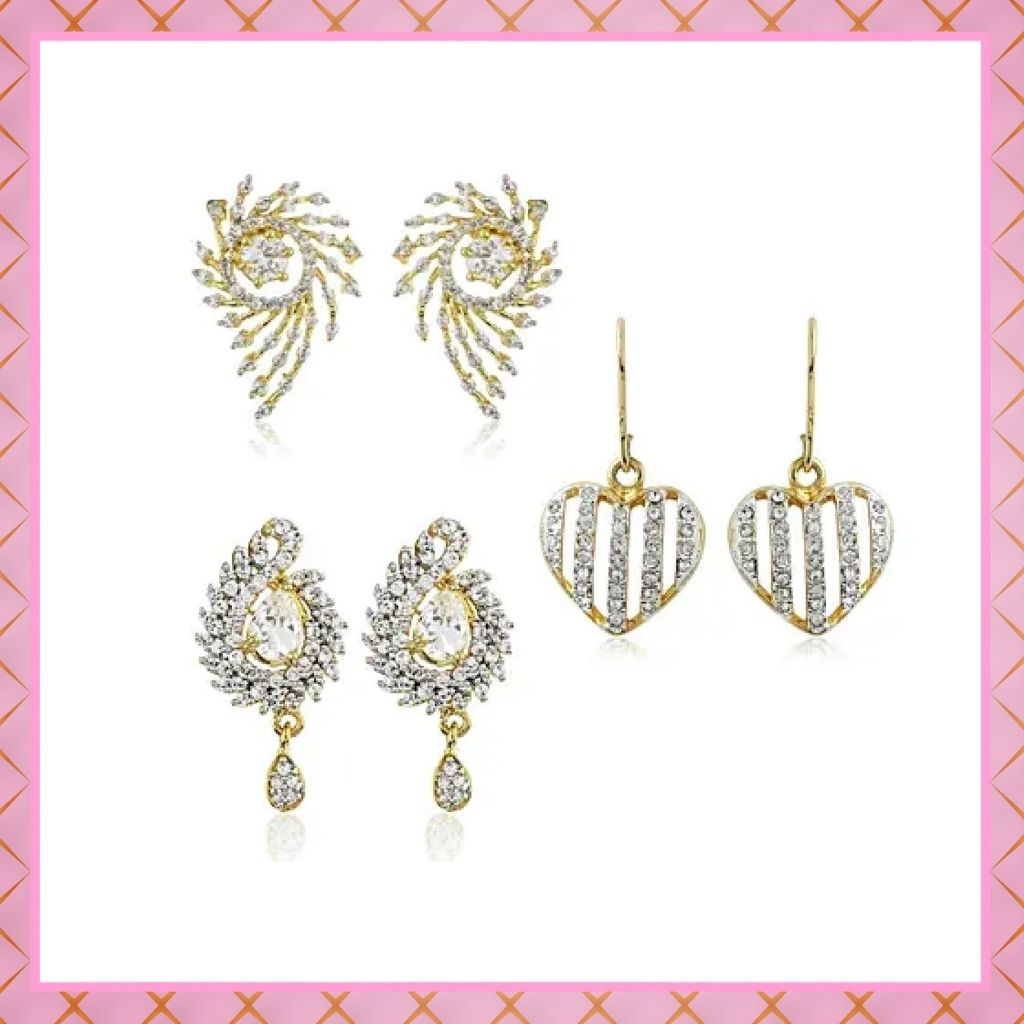 Diamante Earrings Set Of 3