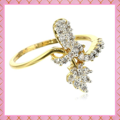 Estele Fancy american diamond studded designer ring for women( non adjustable)