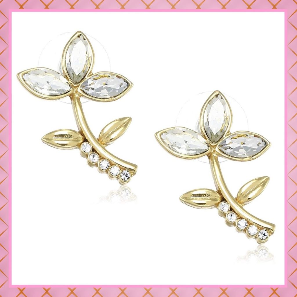 Estele Gold Plated Tender flower Stud Earrings for women