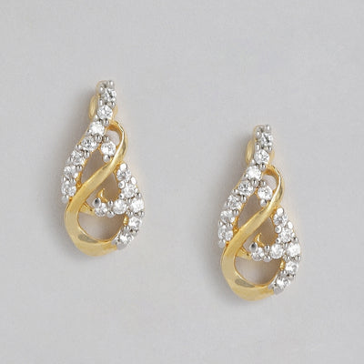 Estele Gold Plated American Diamond Infinity Stud Earrings for women