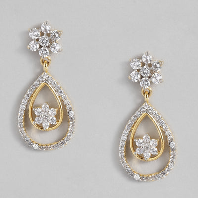 Estele Gold Plated Dazzling diamond nakshatra Dangle Earrings for women