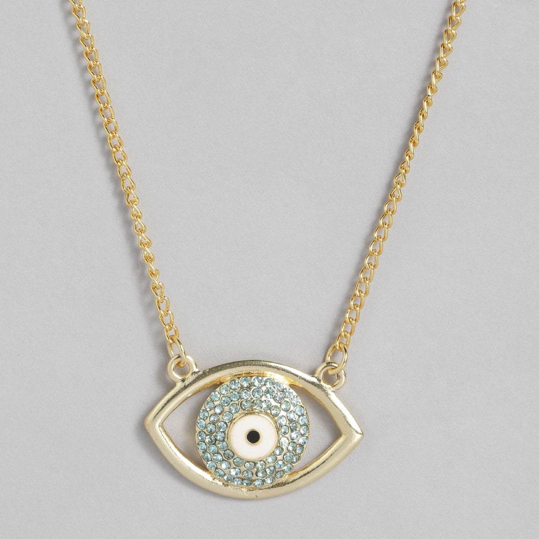 Estele gold plated evil eye pendant for women