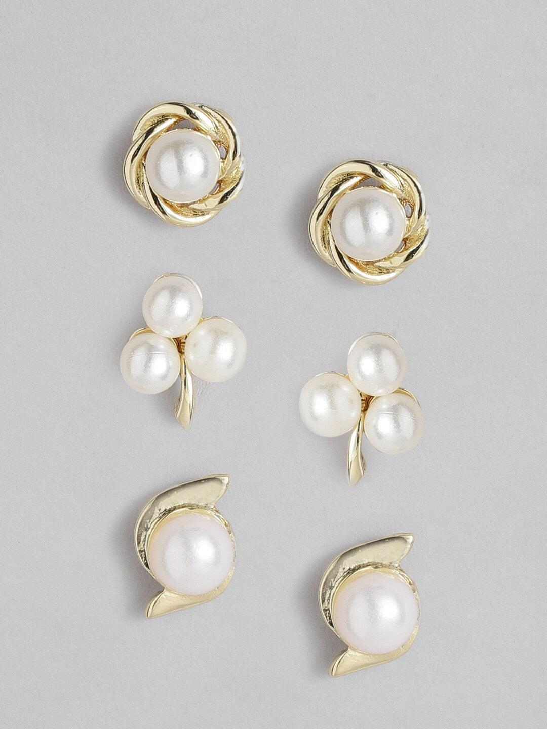 Estele Valentines Day Gift Pearl Stud Earrings Combo For Girls & Women