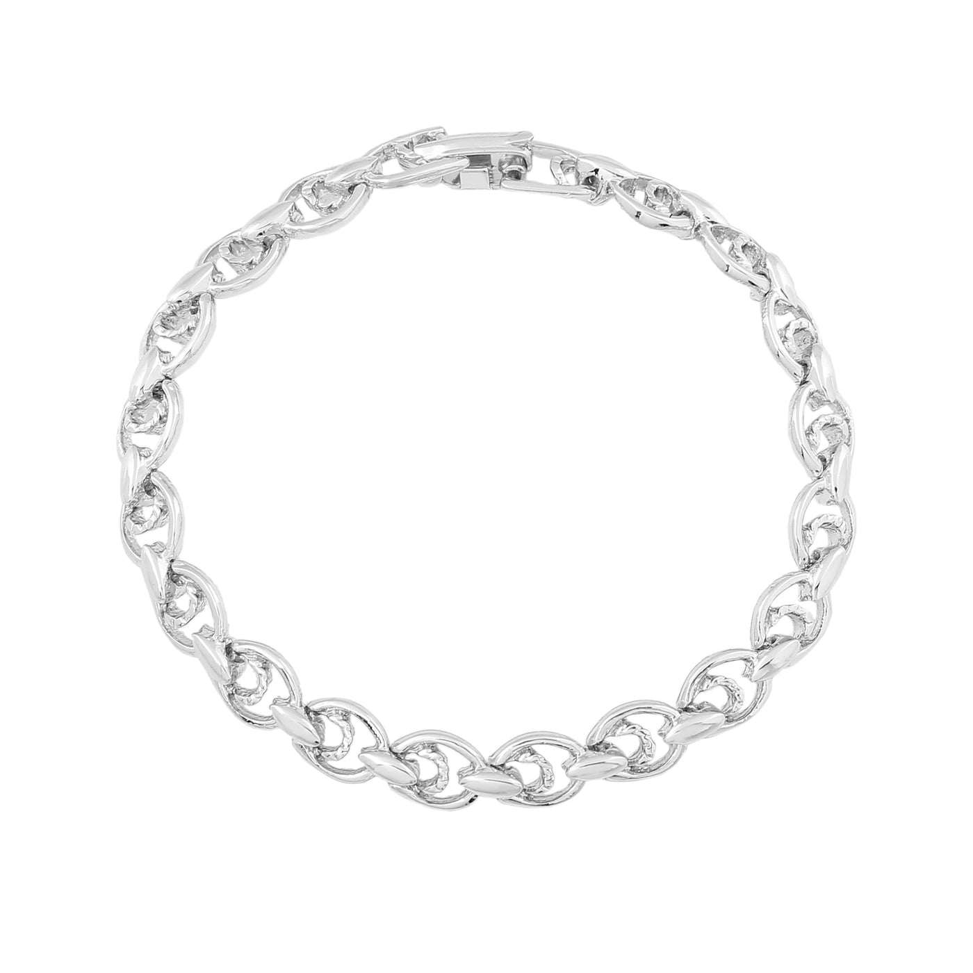 Estele Rhodium Plated Hula Hoop Bracelet for women