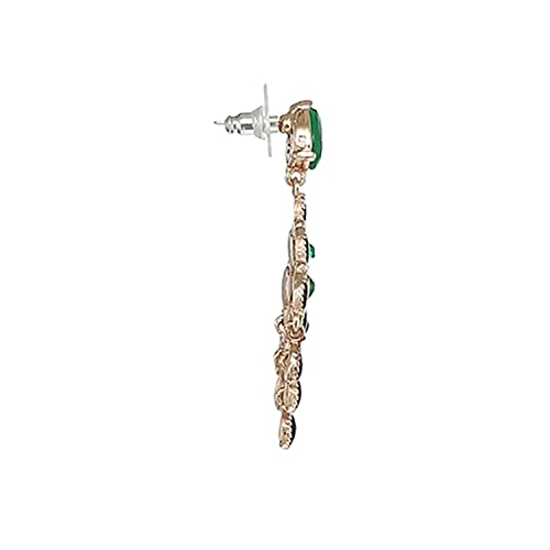 Estele Black and Green trendy Chandelier Earrings for women