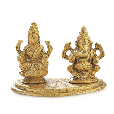 Estele Gold Plated Godess Laxmi & Lord Ganesh Idol
