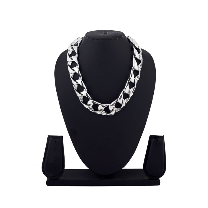 Estele Rhodium Plated Stunning Designer Cuban Necklace for Women