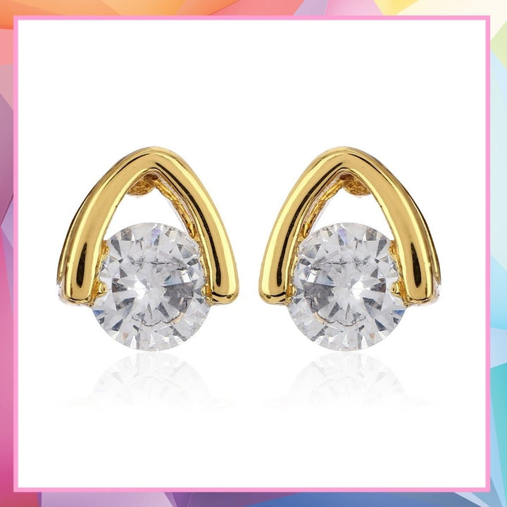 Gold Tone Plated Small Stud Earrings