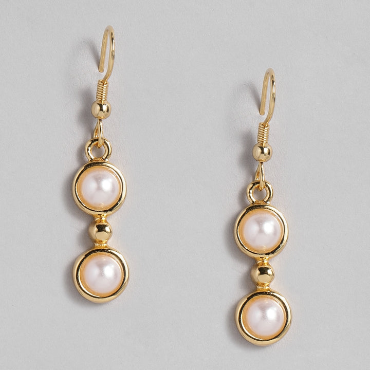 Estele Gold Plated Pearl Studded Traditional Necklace Set for Women