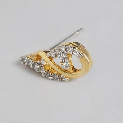 Estele Gold Plated American Diamond Infinity Stud Earrings for women