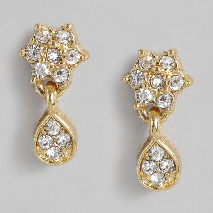 Estele Gold Plated Flower Drop Mangalsutra Necklace Set for Women
