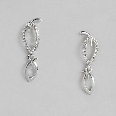 Estele - Simply Leafy Diamante silver plated Neckalce Set