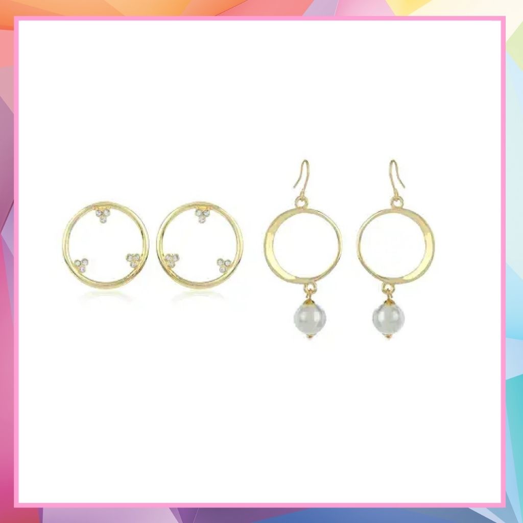Gold And Diamond Earrings Combo