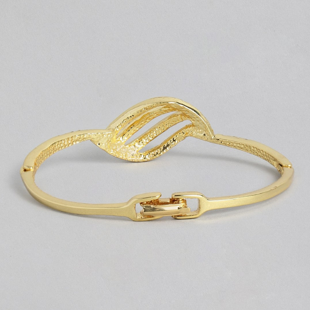 Estele Gold and Silver Plated Bow Wave Cuff Bracelet for women