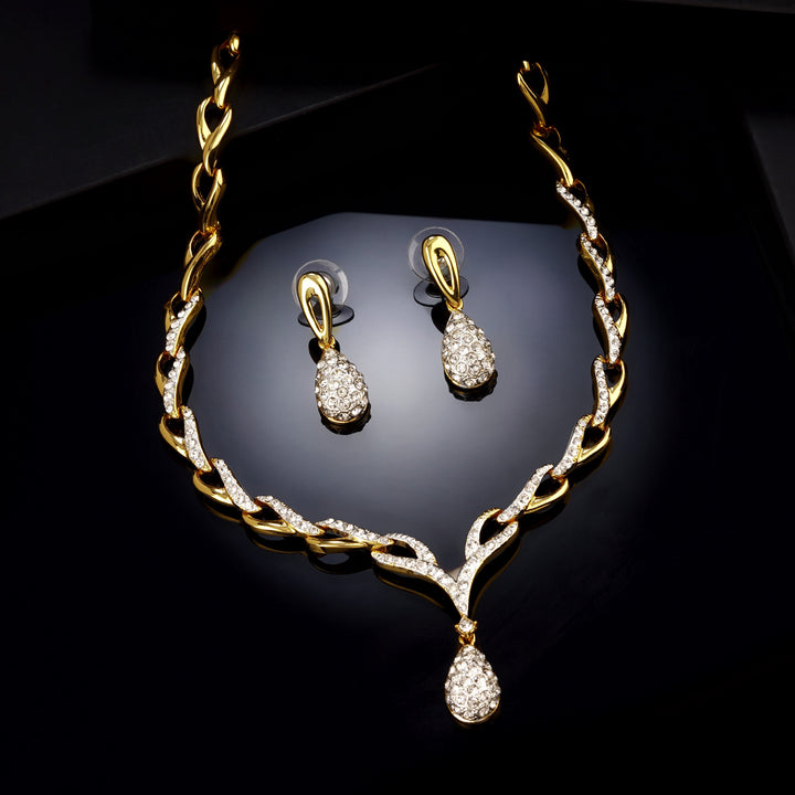 Estele Gold Plated Valentine Necklace Set for Women