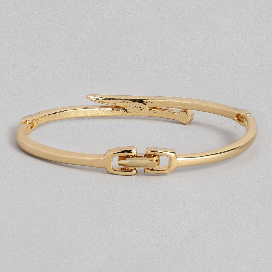 Estele Gold Plated Parallel time Cuff Bracelet    for women