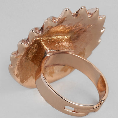 Fashion Rose gold Plated modern Cacti Ring for Women