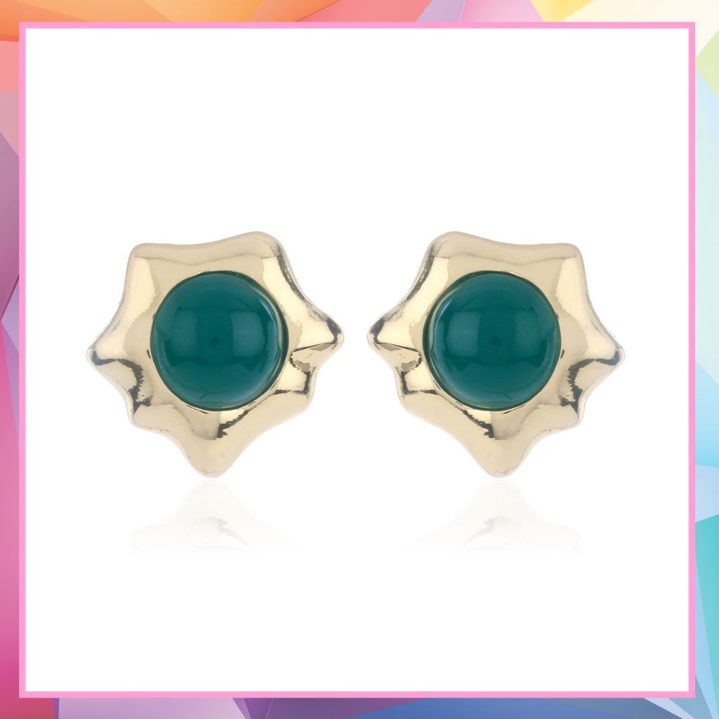 Emerald Liquid Stud Earrings