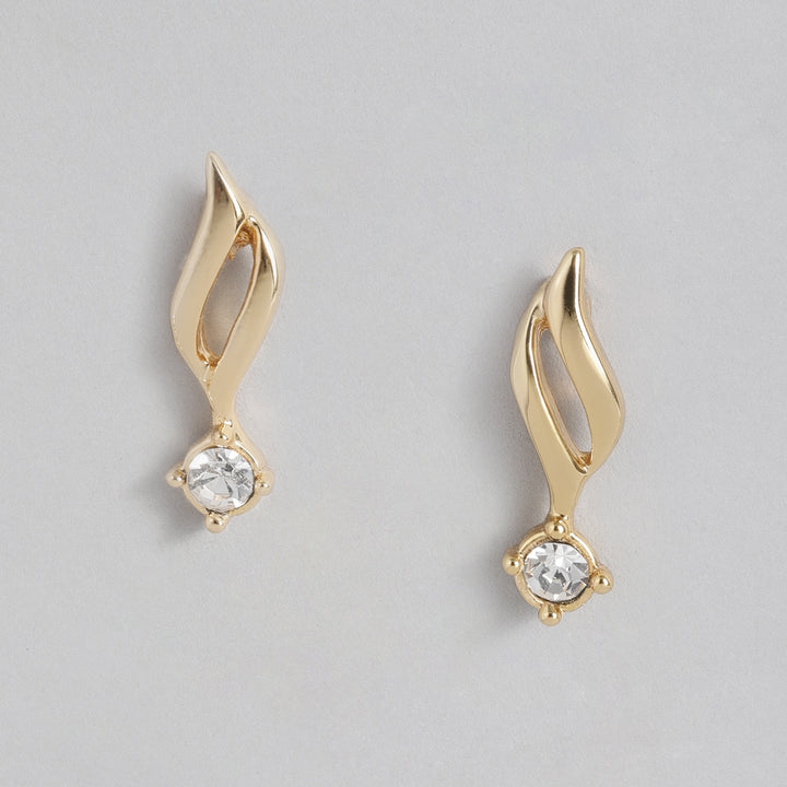Estele Gold Plated Solitaire Pendant Set with American Diamonds for Women