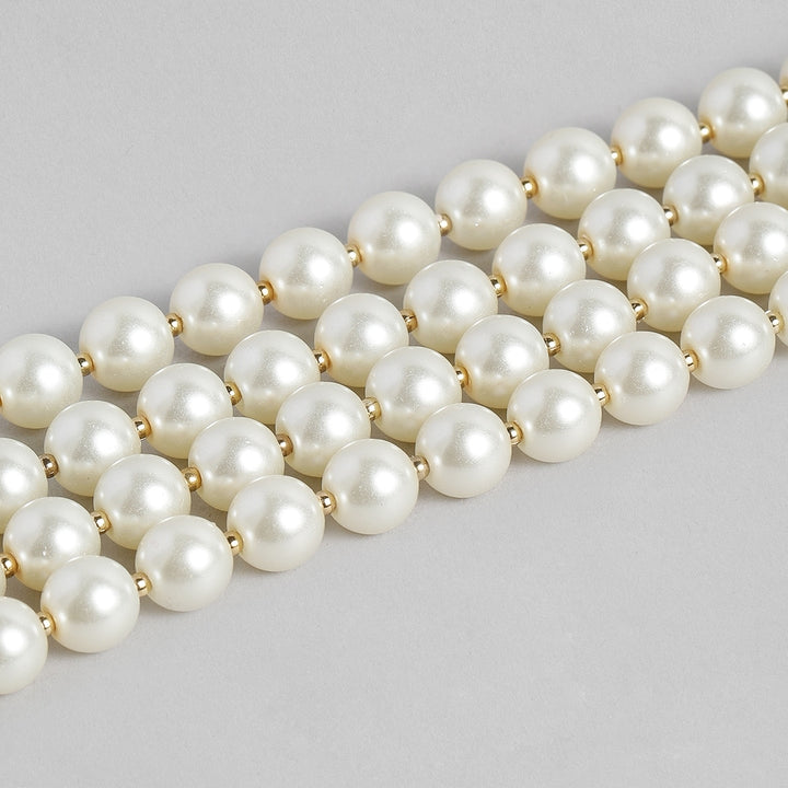 Estele - White Pearl Four Line Bracelet