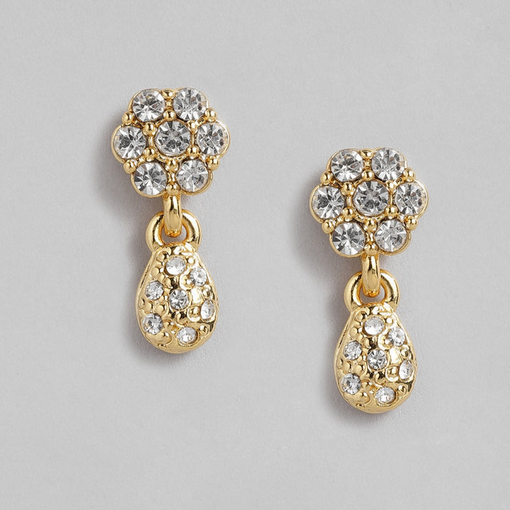 Estele 24 Kt Gold Plated Flower Double Line Mangalsutra Necklace Set