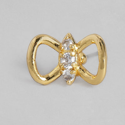 Estele Gold Plated American Diamond Infinity Stud Earrings    for women