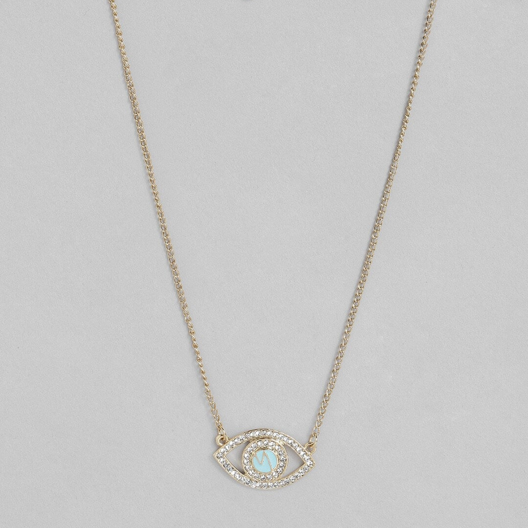 Estele - 24 CT gold plated Evil Eye Pendant with chain