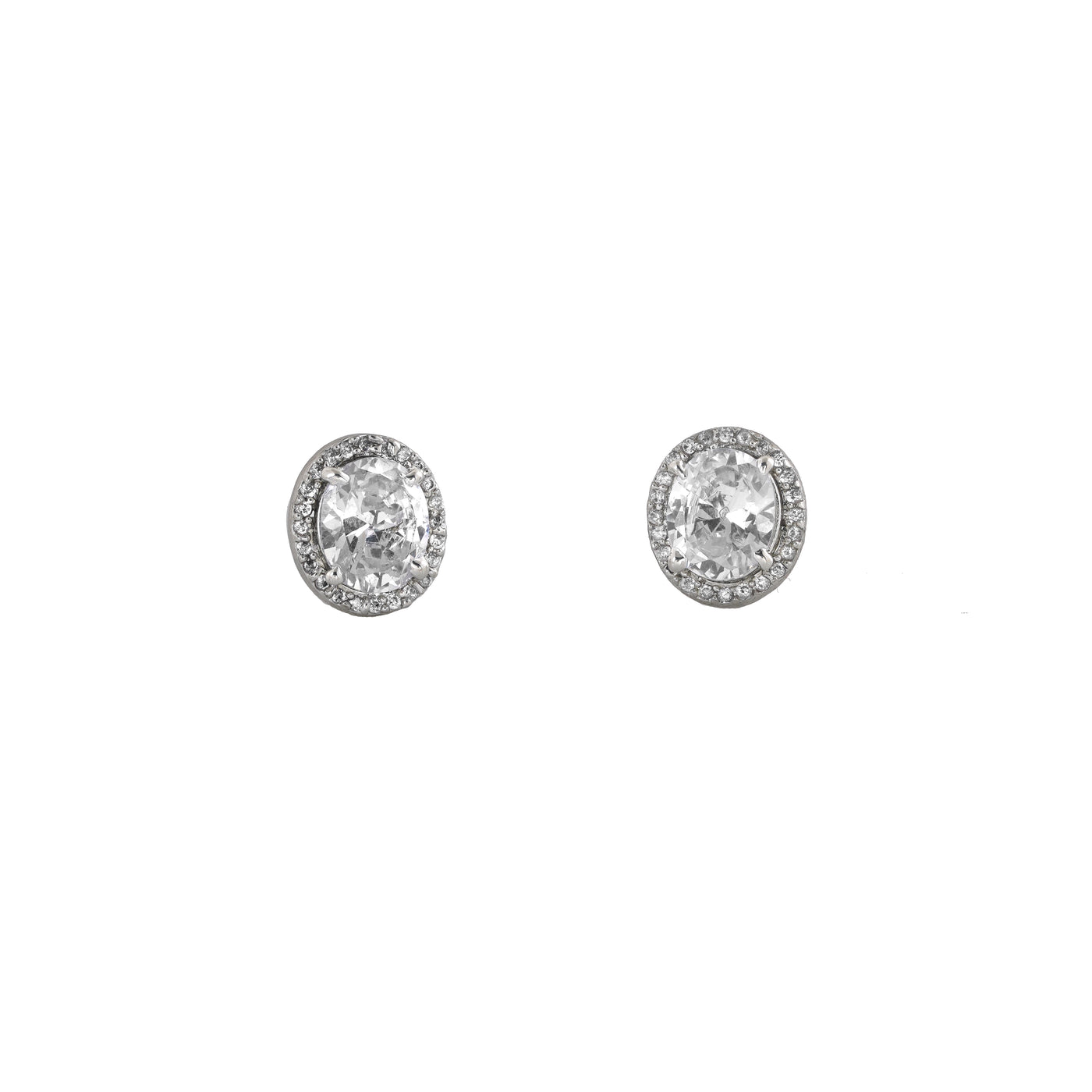 Estele Rhodium Plated CZ Gorgeous Stud Earrings for Women