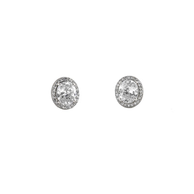 Estele Rhodium Plated CZ Gorgeous Stud Earrings for Women