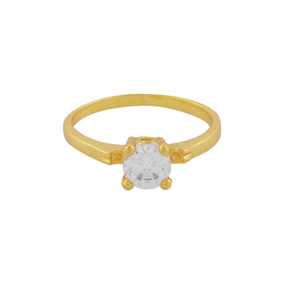 Estele Gold Plated Pretty Ring with Crystal for Women