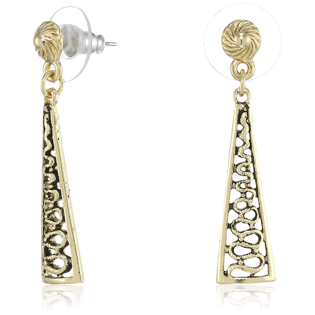 Estele  Oxidized Gold Plated Eiffel  Dangle Earrings for women