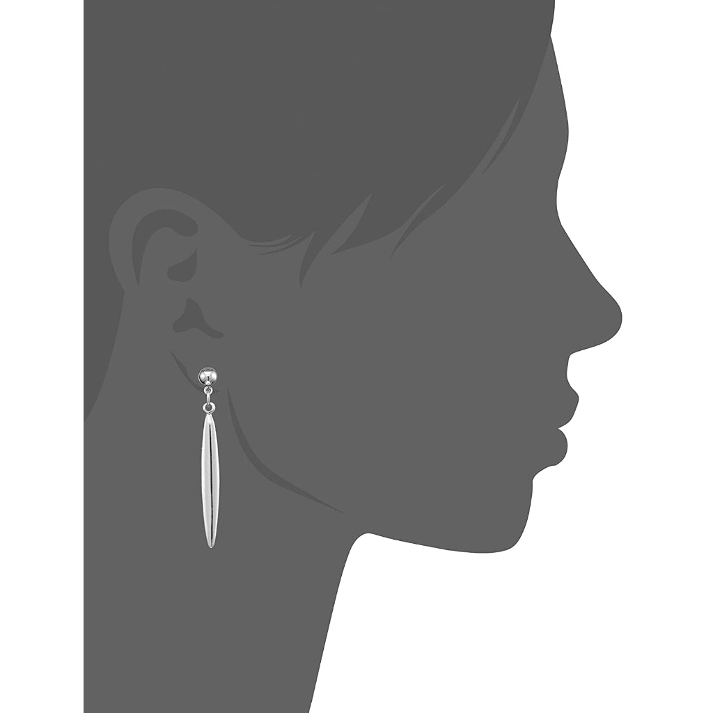 Estele Rhodium Plated Cone Dangle Earrings