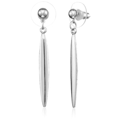 Estele Rhodium Plated Cone Designer Dangle Earrings for Women