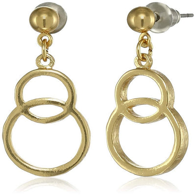 24 Kt Gold Plated Overlap Dangle Earrings