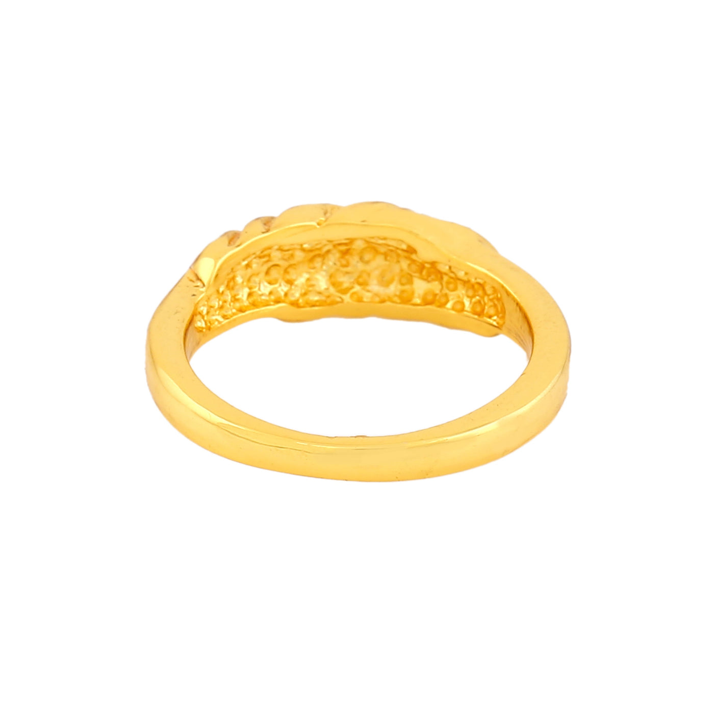 Estele Gold Plated Twisted Ring for Women with Crystals for Women