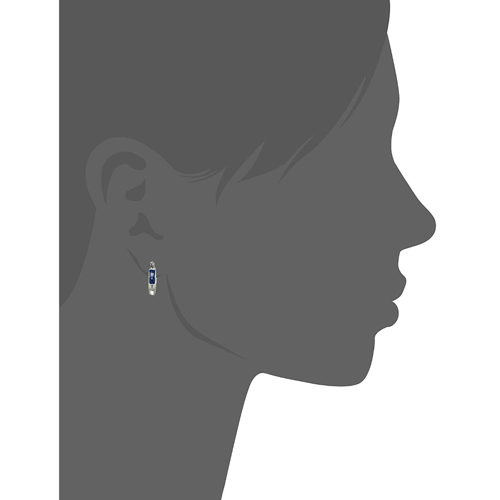Estele Rhodium Plated Triangle Hoop Earrings
