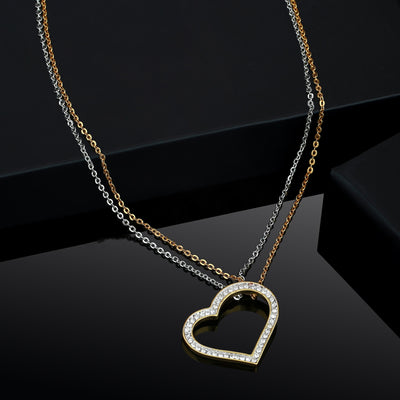 Estele - Gold Plated Valentines Special Lovely Heart Pendant for Women / Girls
